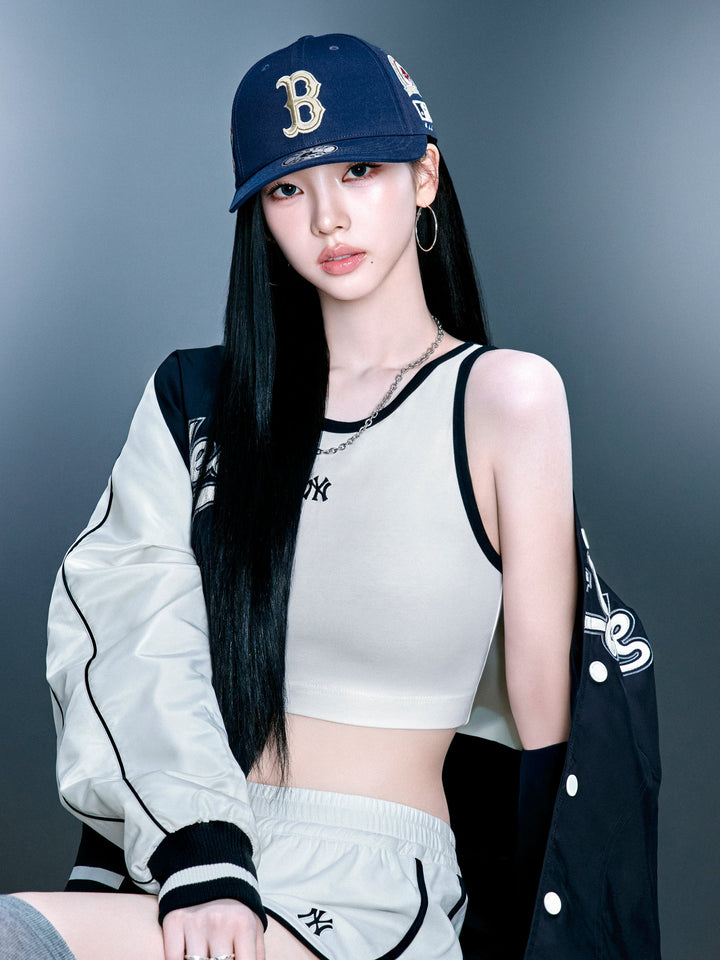 MLB Korea Women's Basic Ringer Crop Sleeveless T-shirt