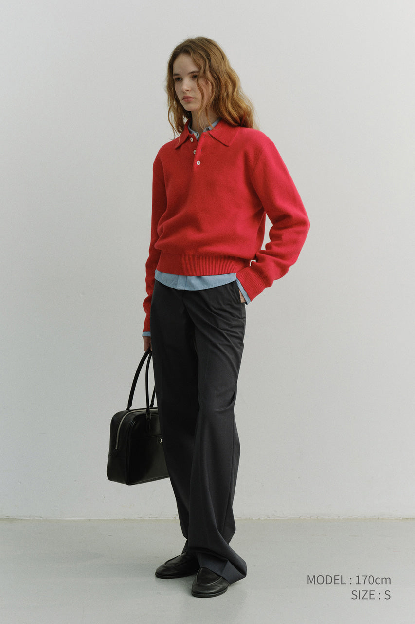 Dunst Unisex Cashmere Collared Sweater Red
