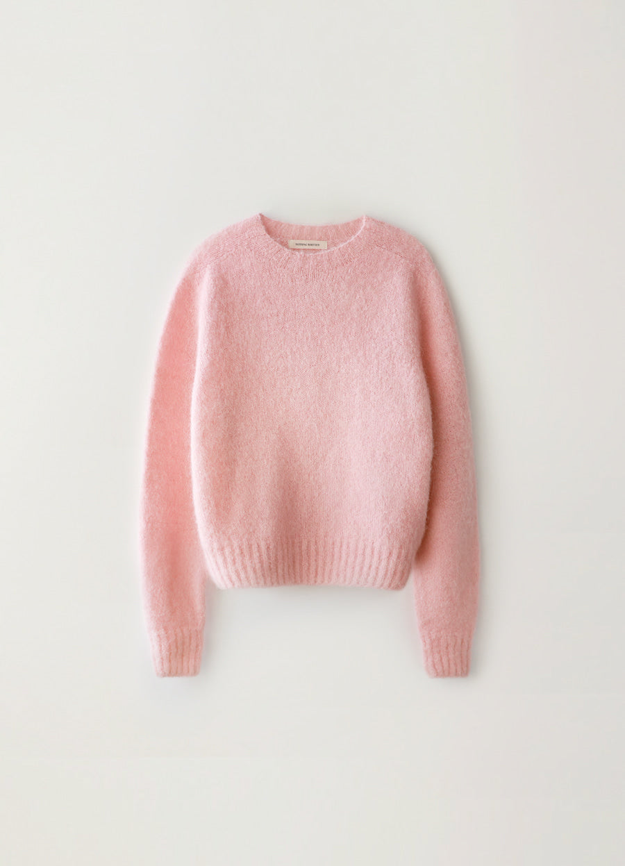 Nothing Written Alpaca pullover sweater (Baby pink)