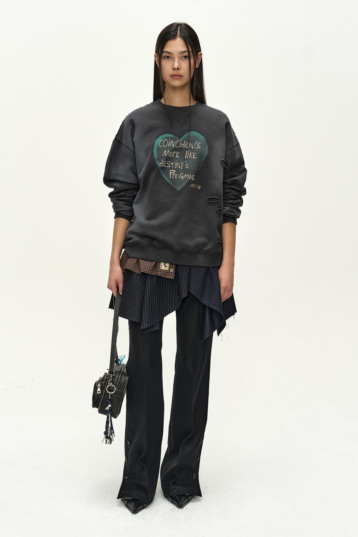 Andersson Bell (Essential) Unisex Spray Washed Heart Message Sweatshirt