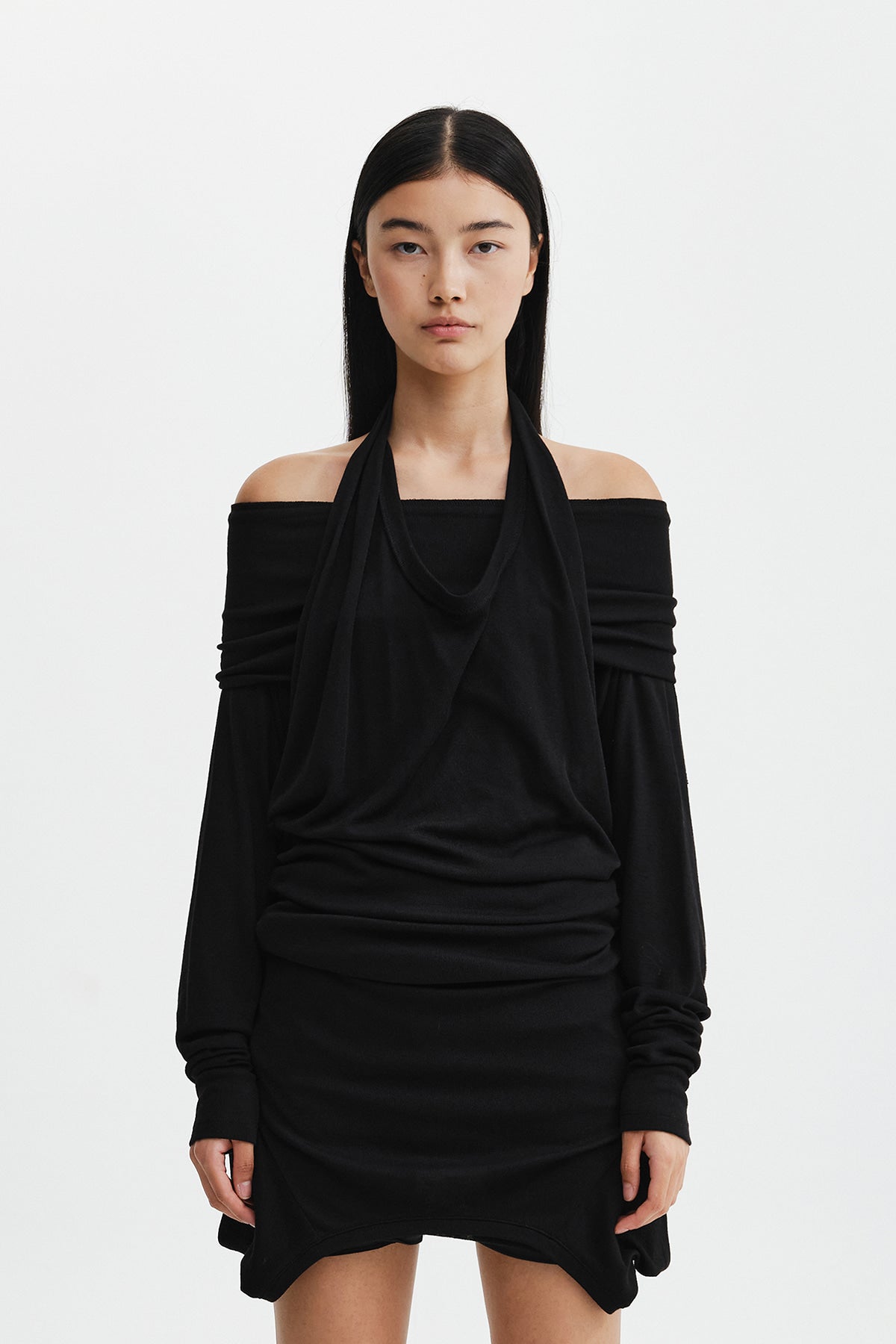 Matinkim Two Way Layered Jersey Dress IN Black