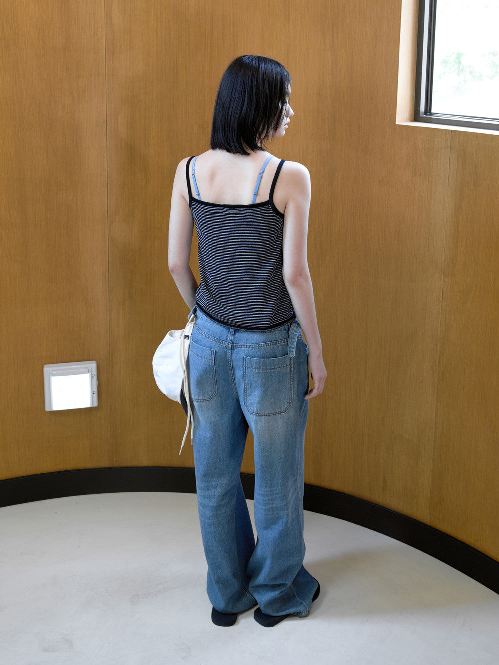 Low Classic Paper Stripe Knit Camisole Black