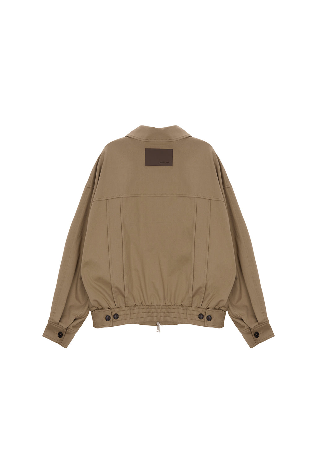 [matinkim] COTTON BLEND COLLAR RELAXED BOMBER JACKET IN BEIGE