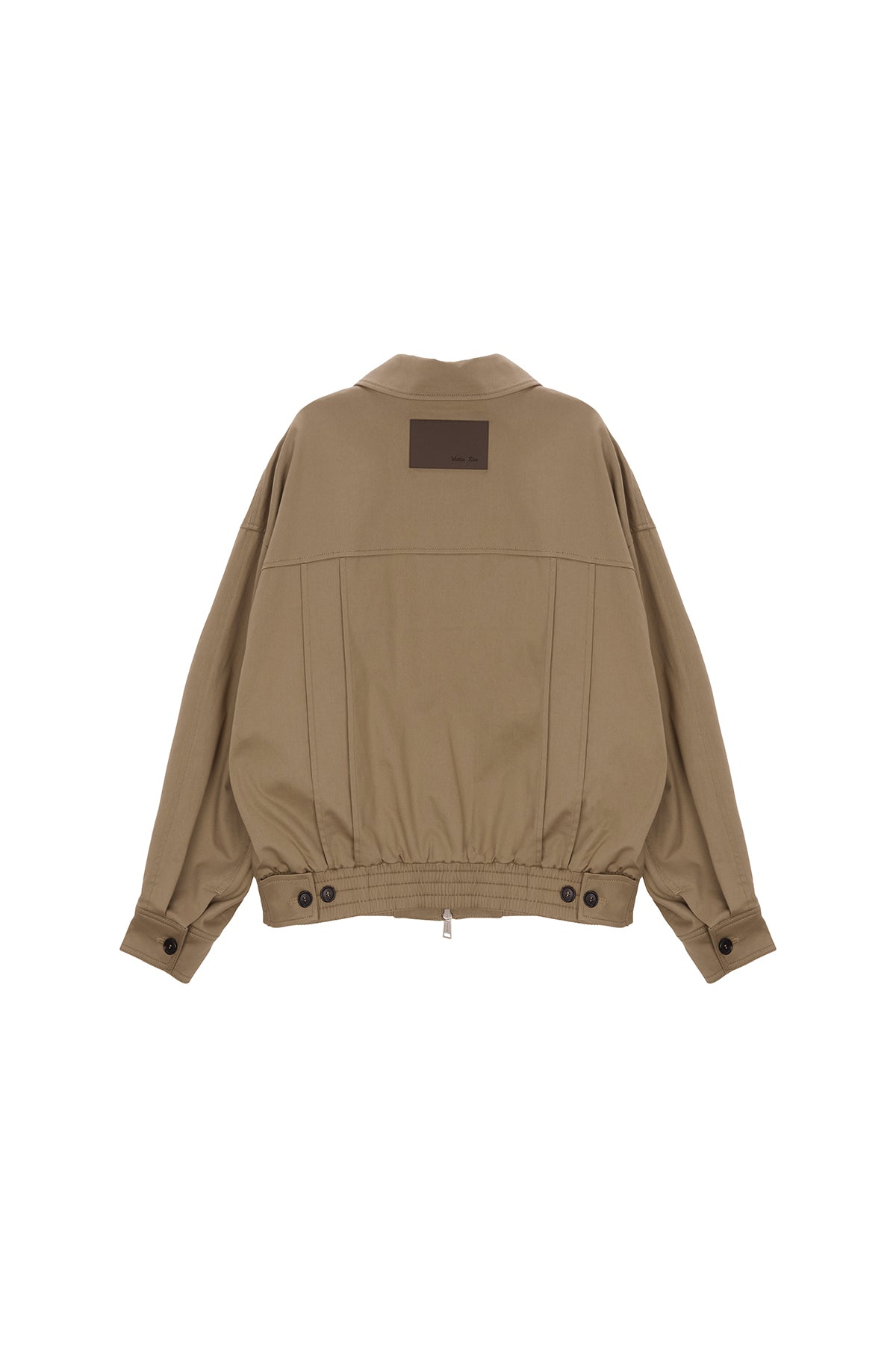 [matinkim] COTTON BLEND COLLAR RELAXED BOMBER JACKET IN BEIGE