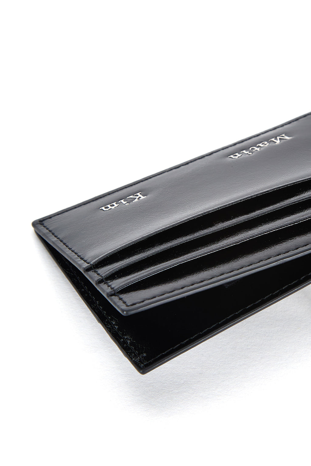 Matinkim Matin Kim Steel Logo Card Wallet IN Black