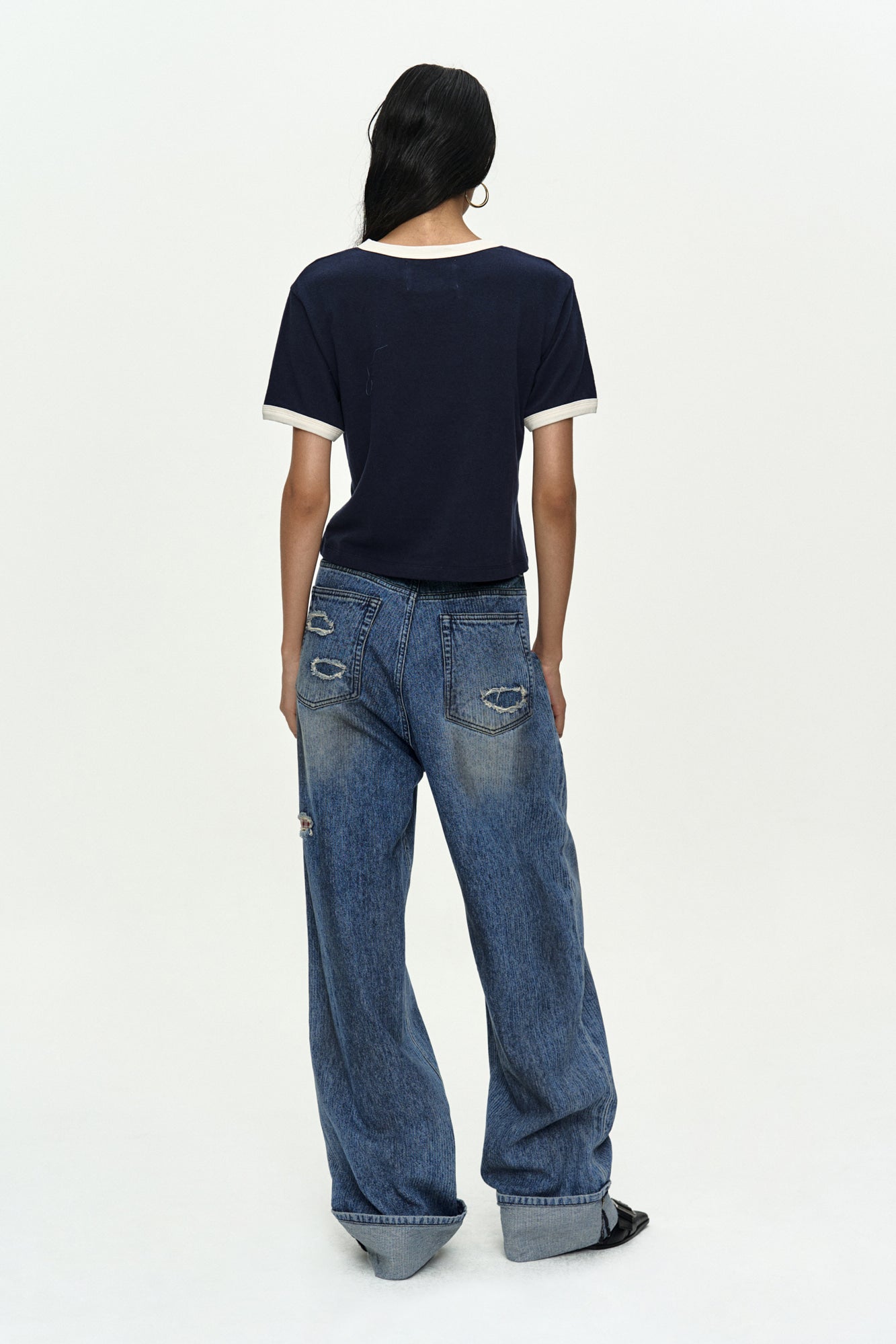 Andersson Bell Oil Washed Rolled UP Jeans