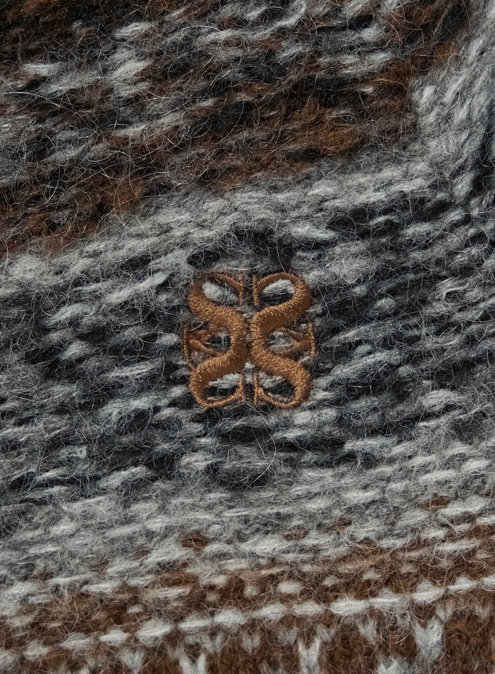 [satur] (W) Nordic Reverse Knit Cardigan - Charcoal