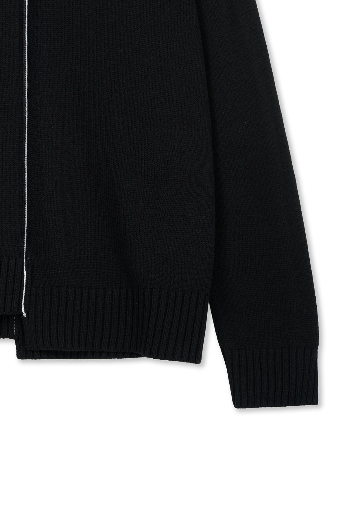 [matinkim] Asymmetric Logo Knit Pullover IN Black