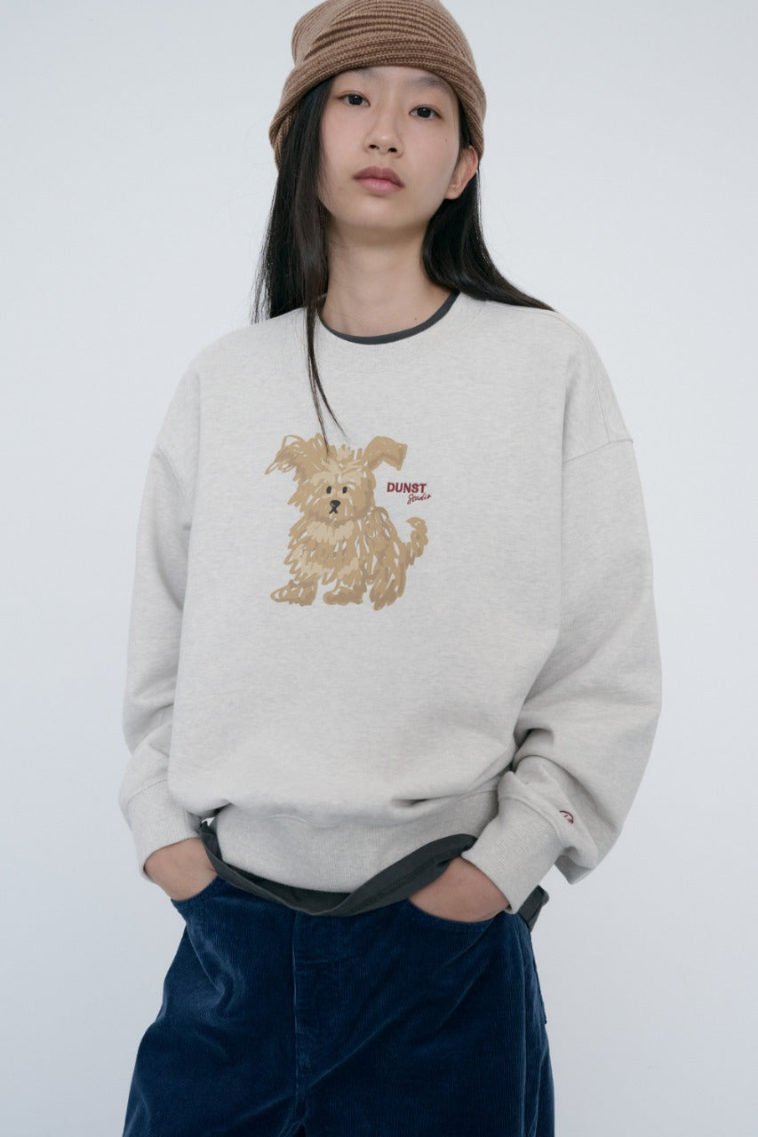 Dunst Unisex Puppy Sweatshirt Oatmeal Melange