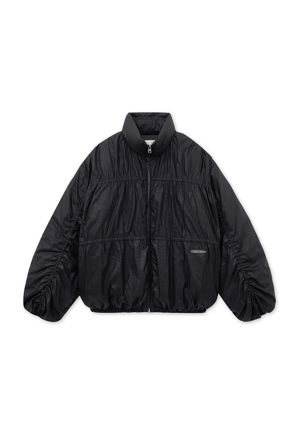 Matinkim High Neck Shirring Down Jumper IN Black