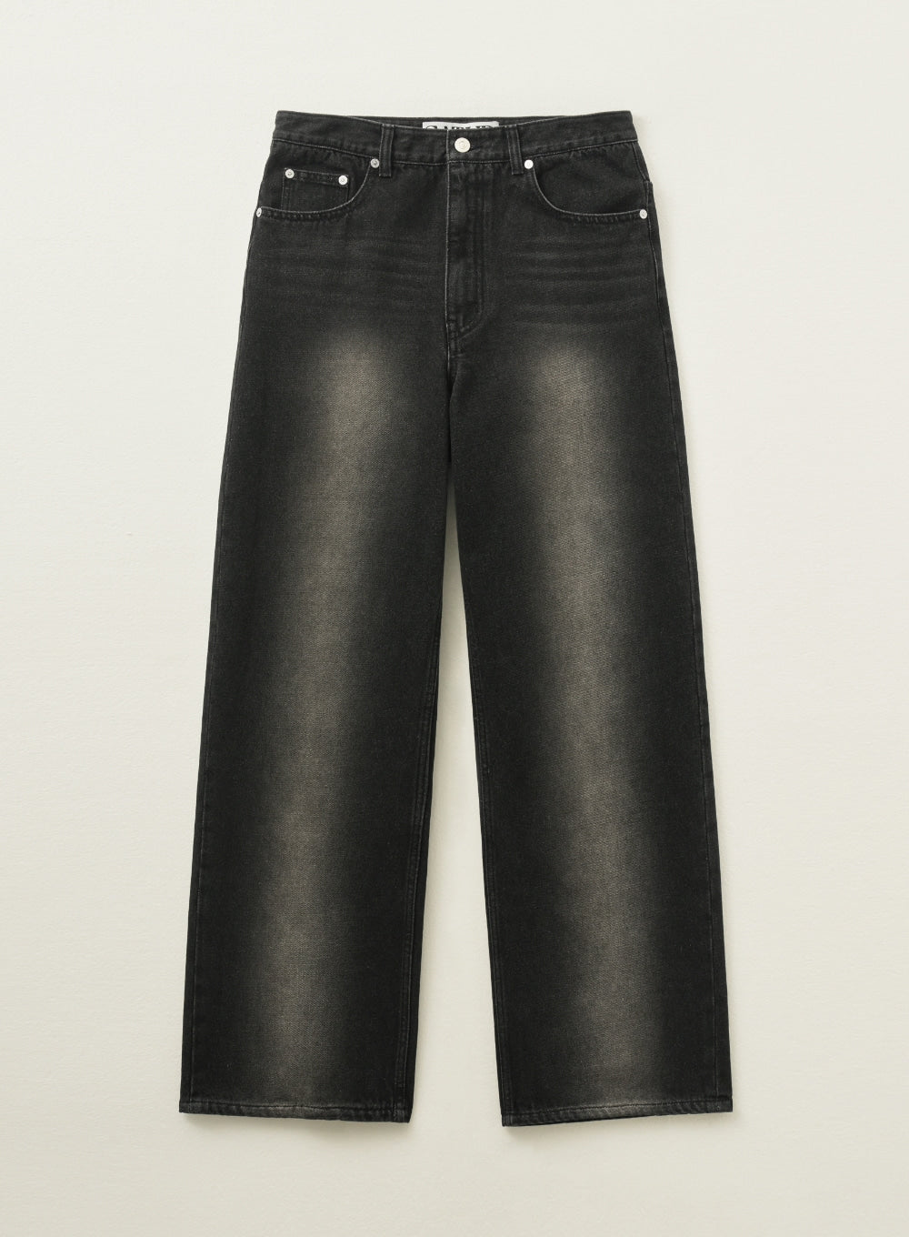 [satur] Brooklyn Newtro Wide Washed Denim Pants - Newtro Black