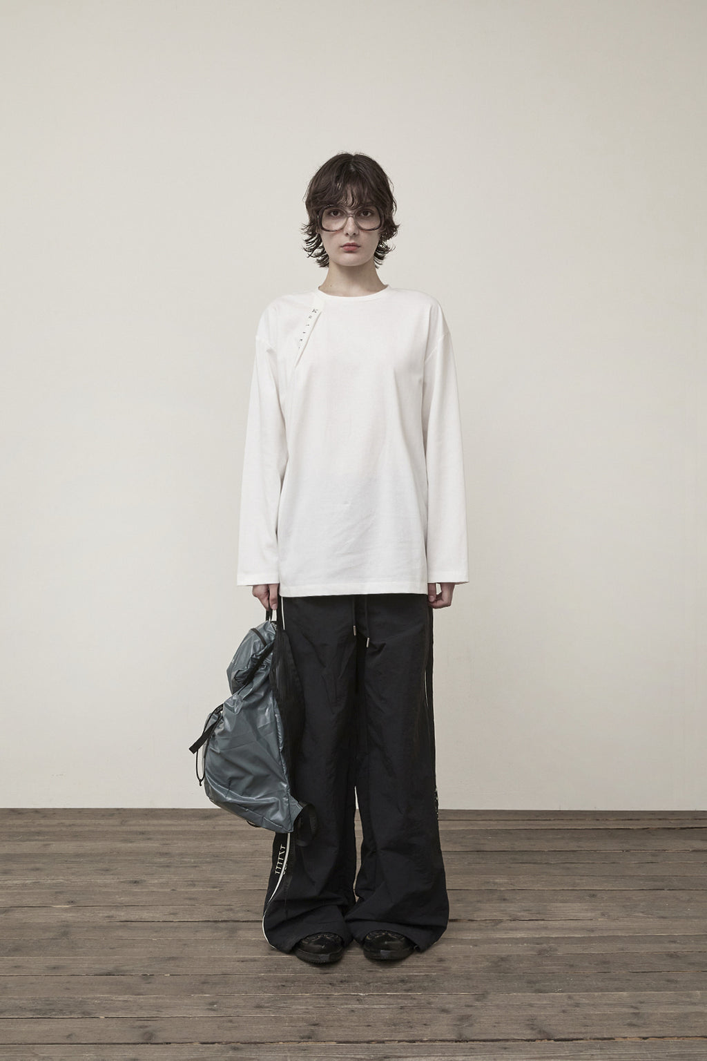 Matinkim Side Logo Wide Track Pants IN Black