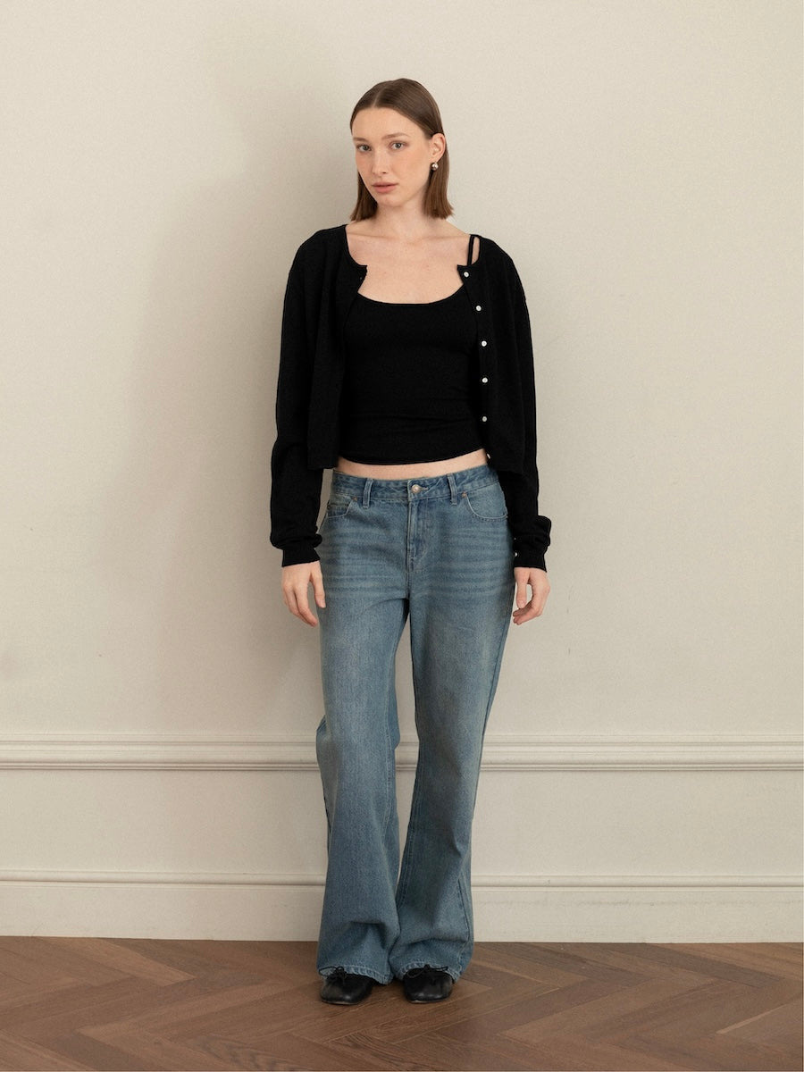 GLOWNY G Classic Knit Camisole (Black)