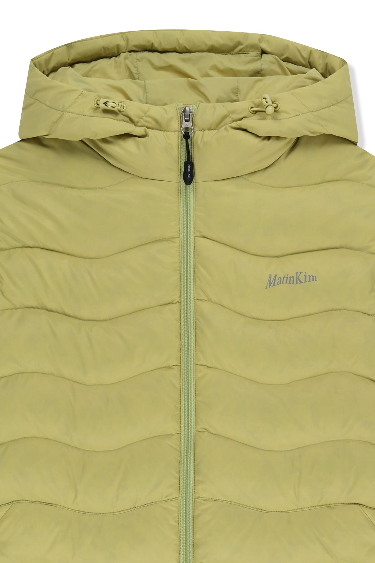 Matinkim Flowing Quilted Hoody Down Jumper IN Lime