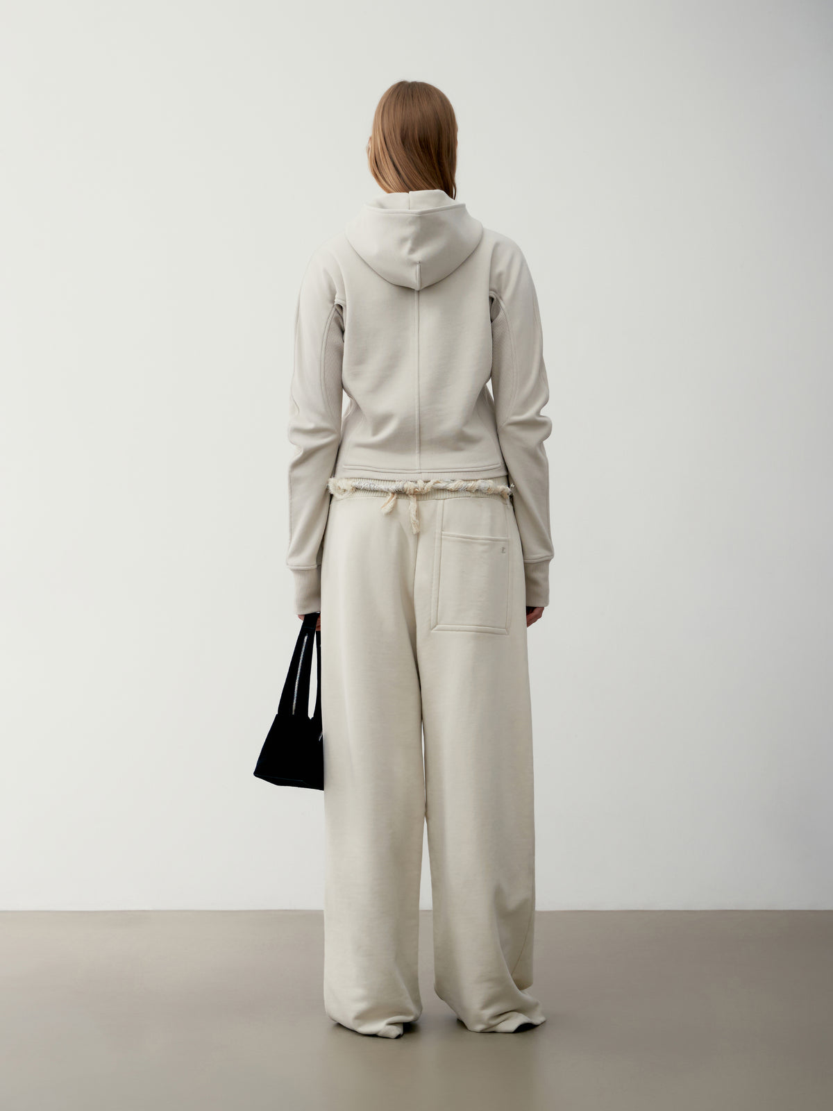 Low Classic Side Rib Zip-Up Hoodie Beige
