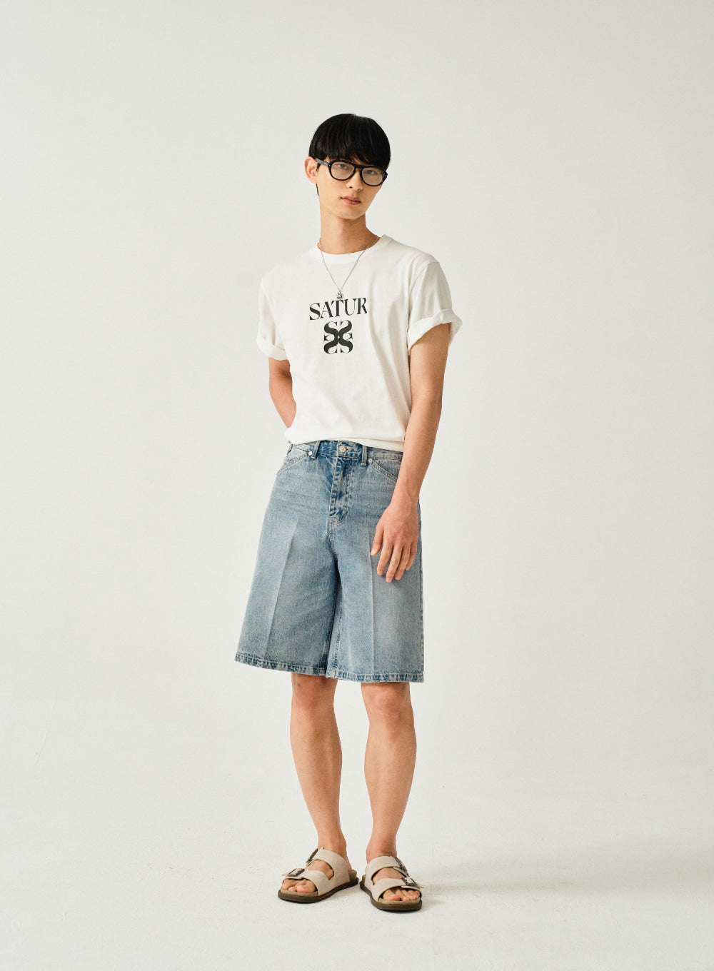 [satur] Classic Logo T-shirt - Clean White