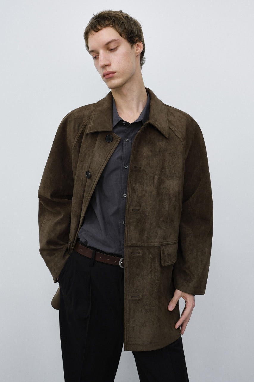 Dunst Unisex Lily Suede Half Jacket Etoupe Khaki