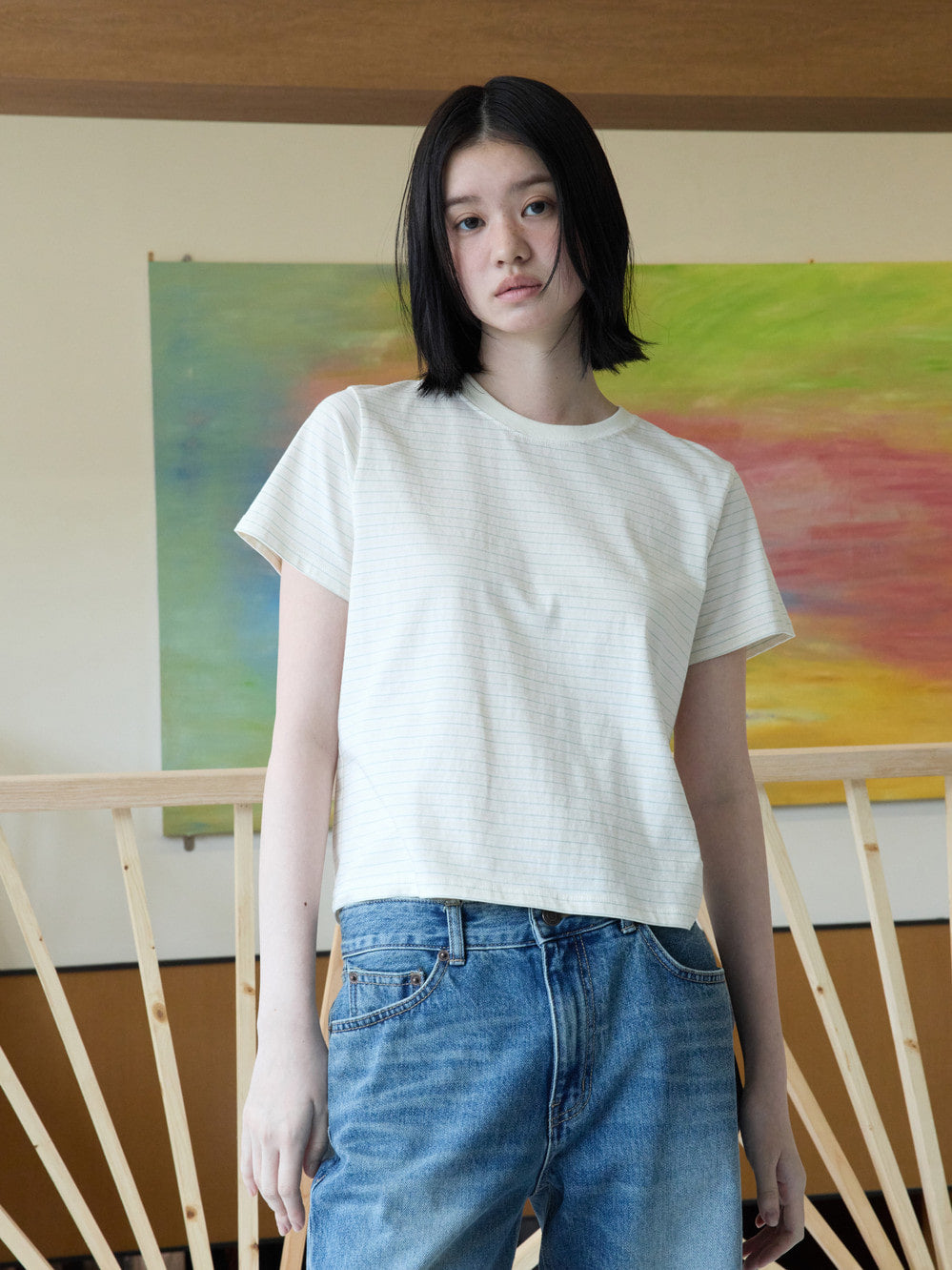 Low Classic Lc Striped Baby Tee Lemon