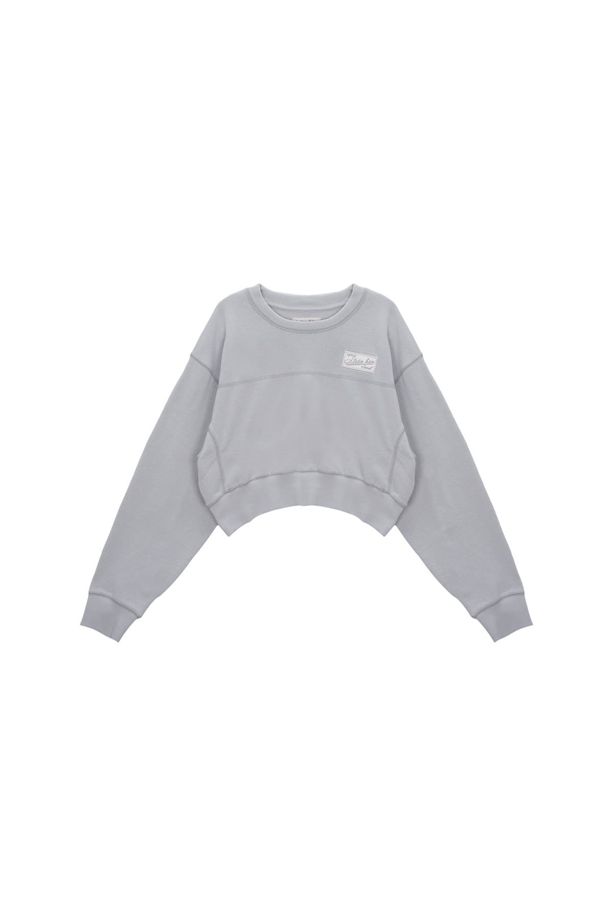 Matinkim Stitch Label Crop Sweatshirt IN Light Grey