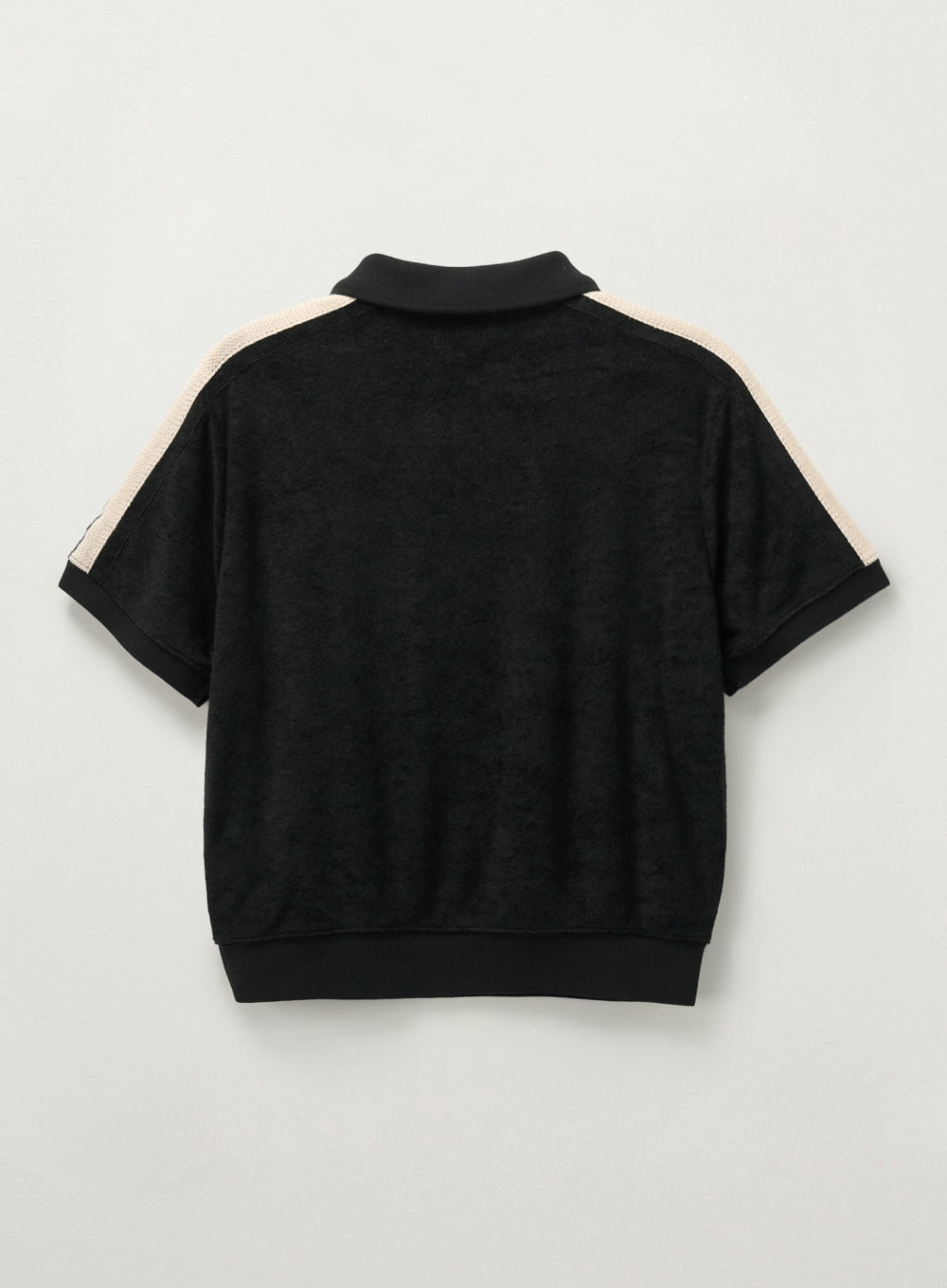 [satur] (W) Lawton Terry Pique Polo T-Shirt - Black