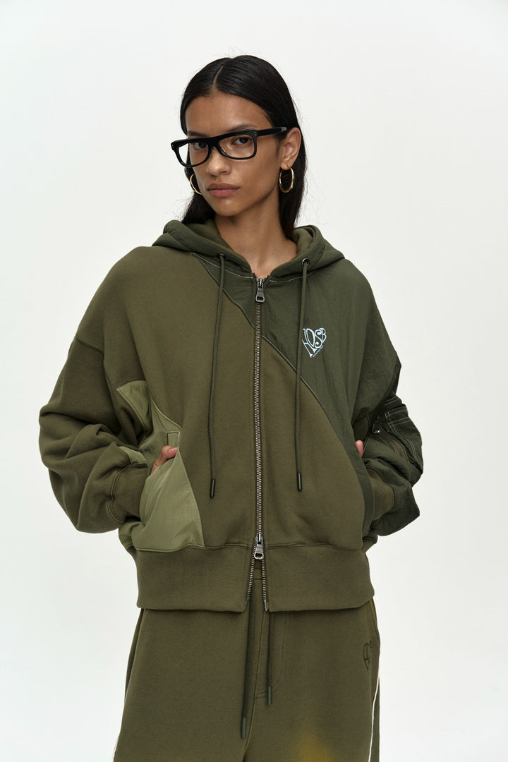 Andersson Bell Patchwork MA-1 Hoodie Zip UP