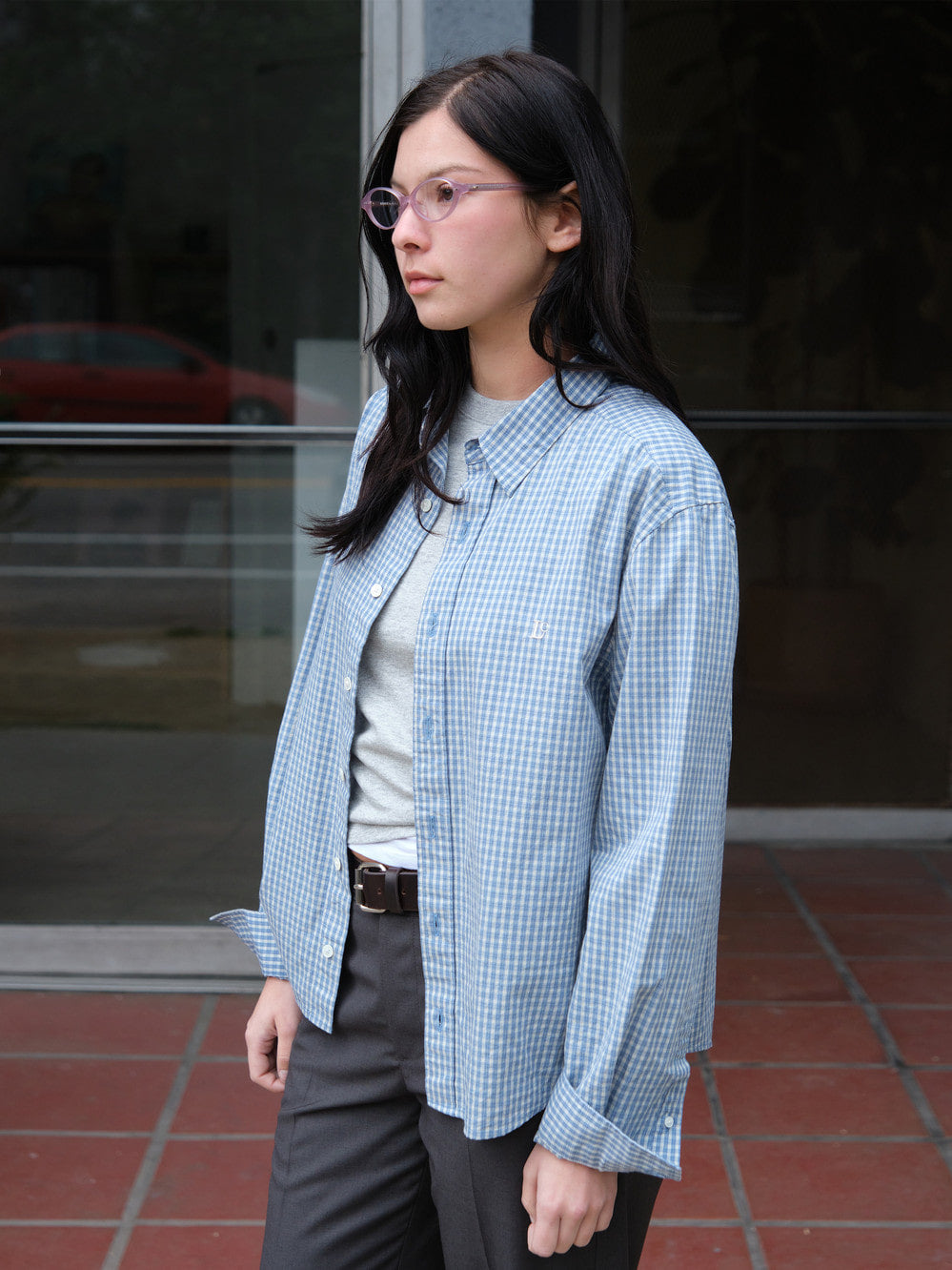 [Low Classic] Regular-Fit Lc Checked Shirt_Lake Blue