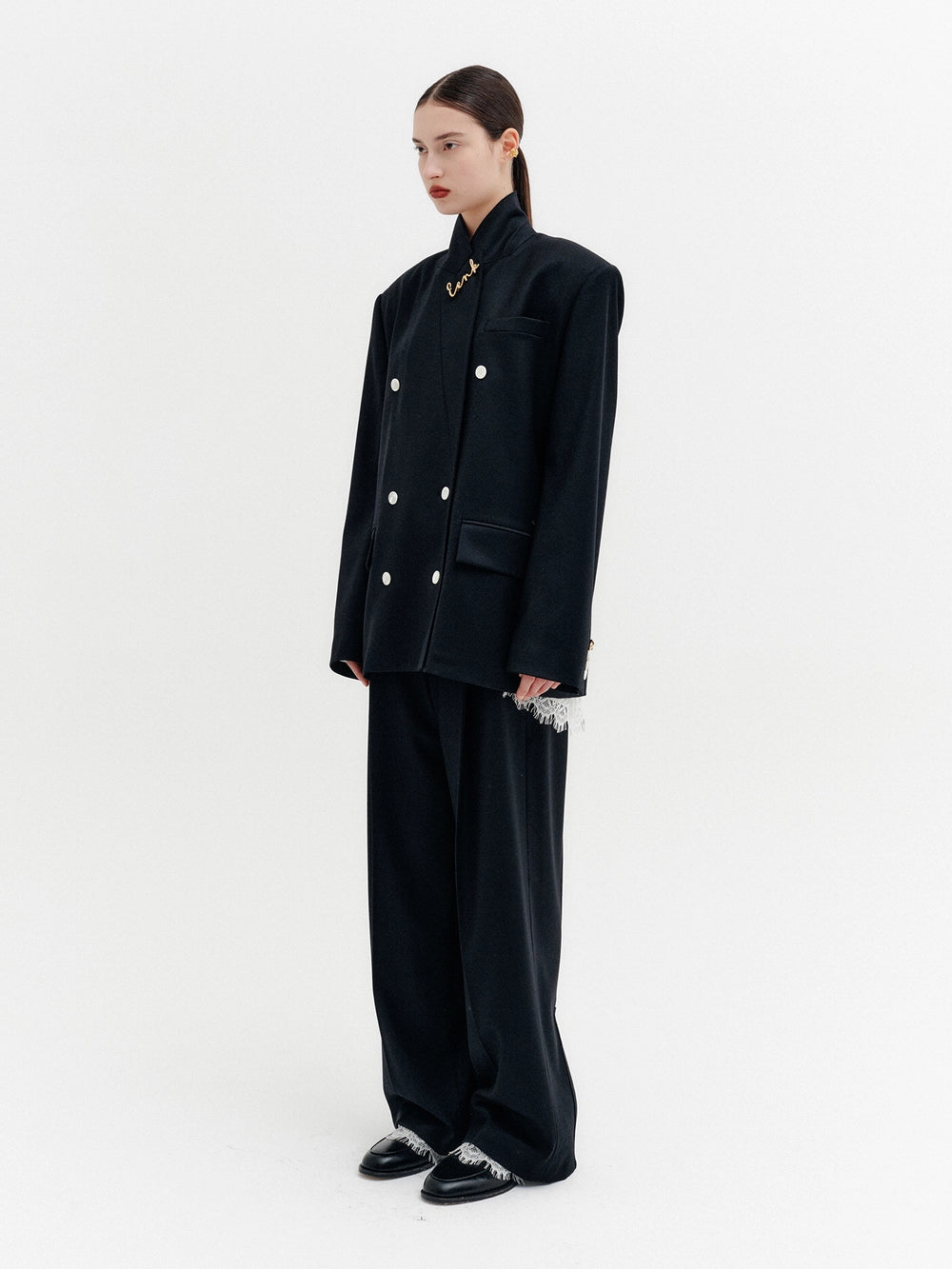 EENK Lace Slit Pants - Black