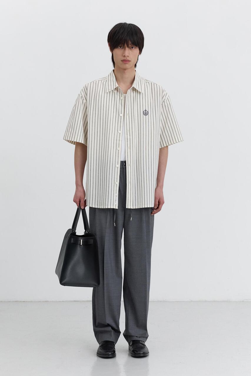 Dunst Lounge Wool Slacks Charcoal Grey