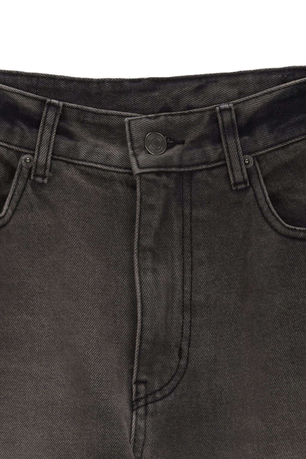 [matinkim] BACK POCKET POINT WASHED BOOTS CUT DENIM PANTS IN GREY