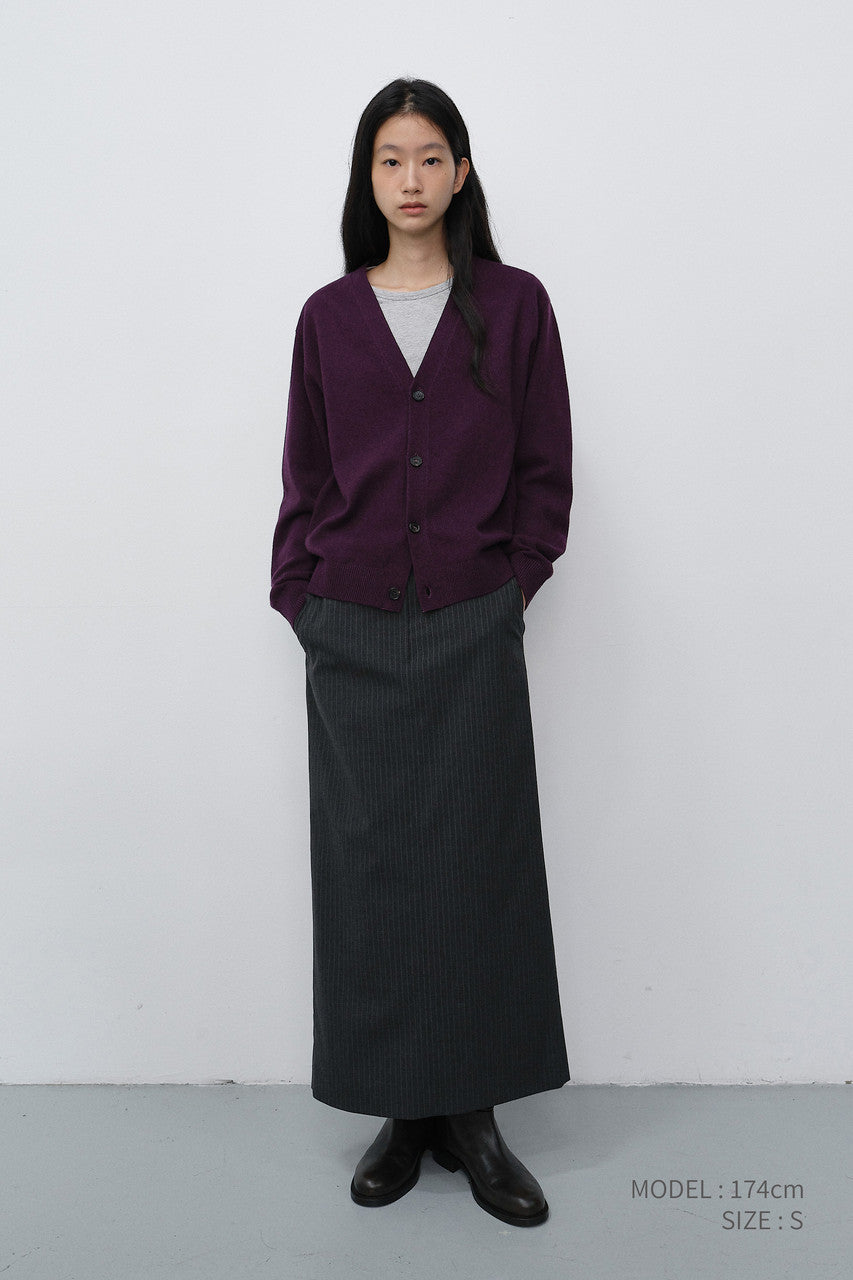 Dunst Unisex V-Neck Cardigan Plum