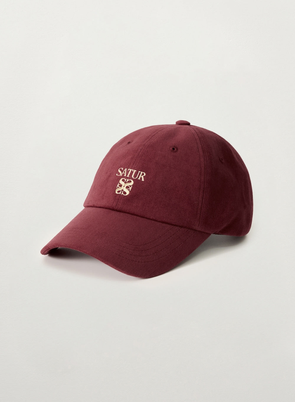[satur] Loren Apero Small Logo Ball Cap - Burgundy