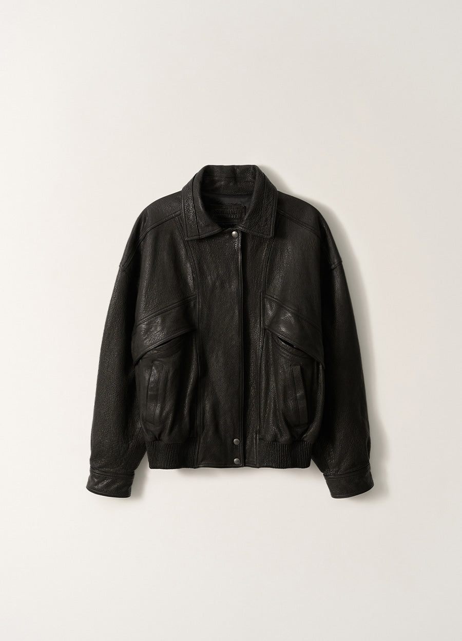 Nothing Written Lambskin Bomber Jacket (Black)