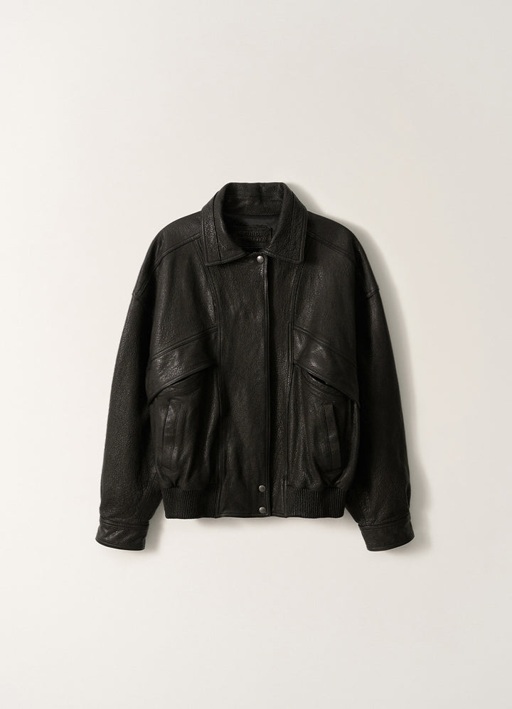 Nothing Written Lambskin Bomber Jacket (Black)