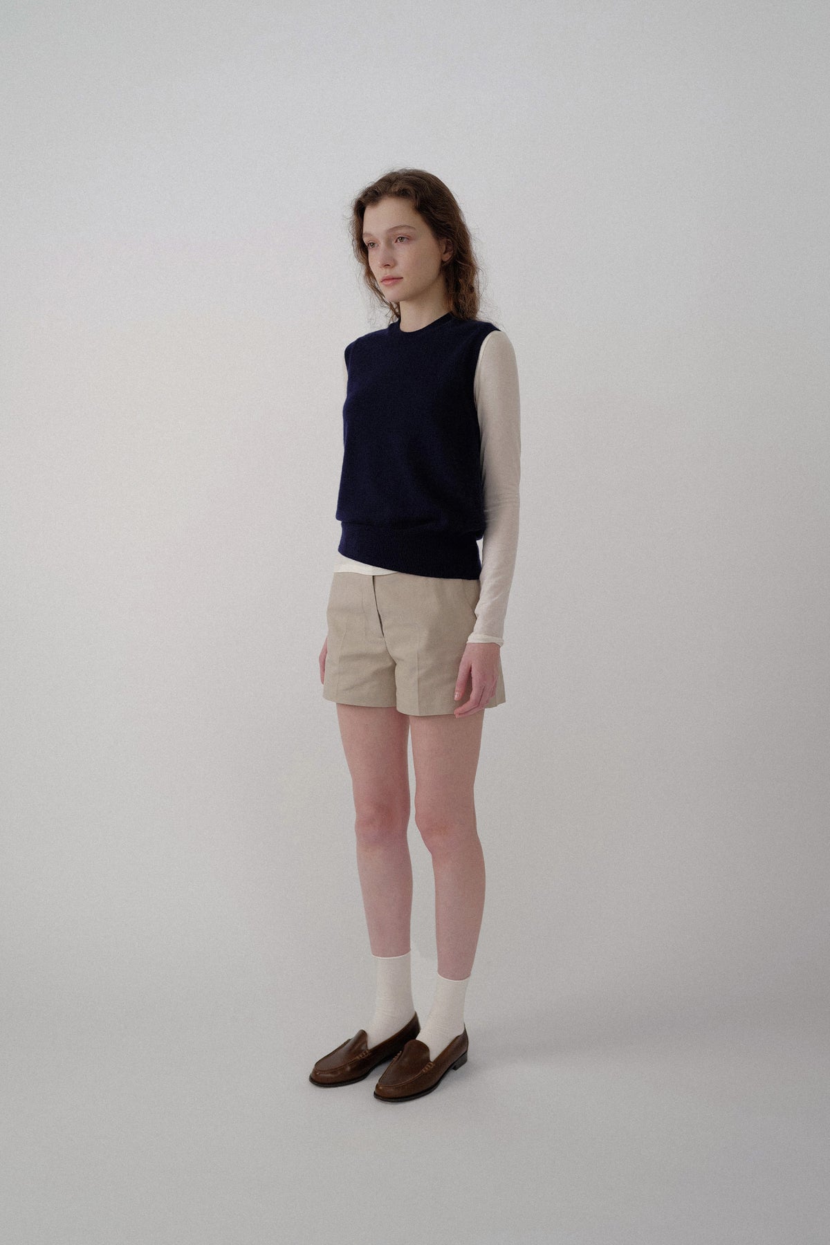 Nothing Written Emitt u-neck wool slipover (Navy)