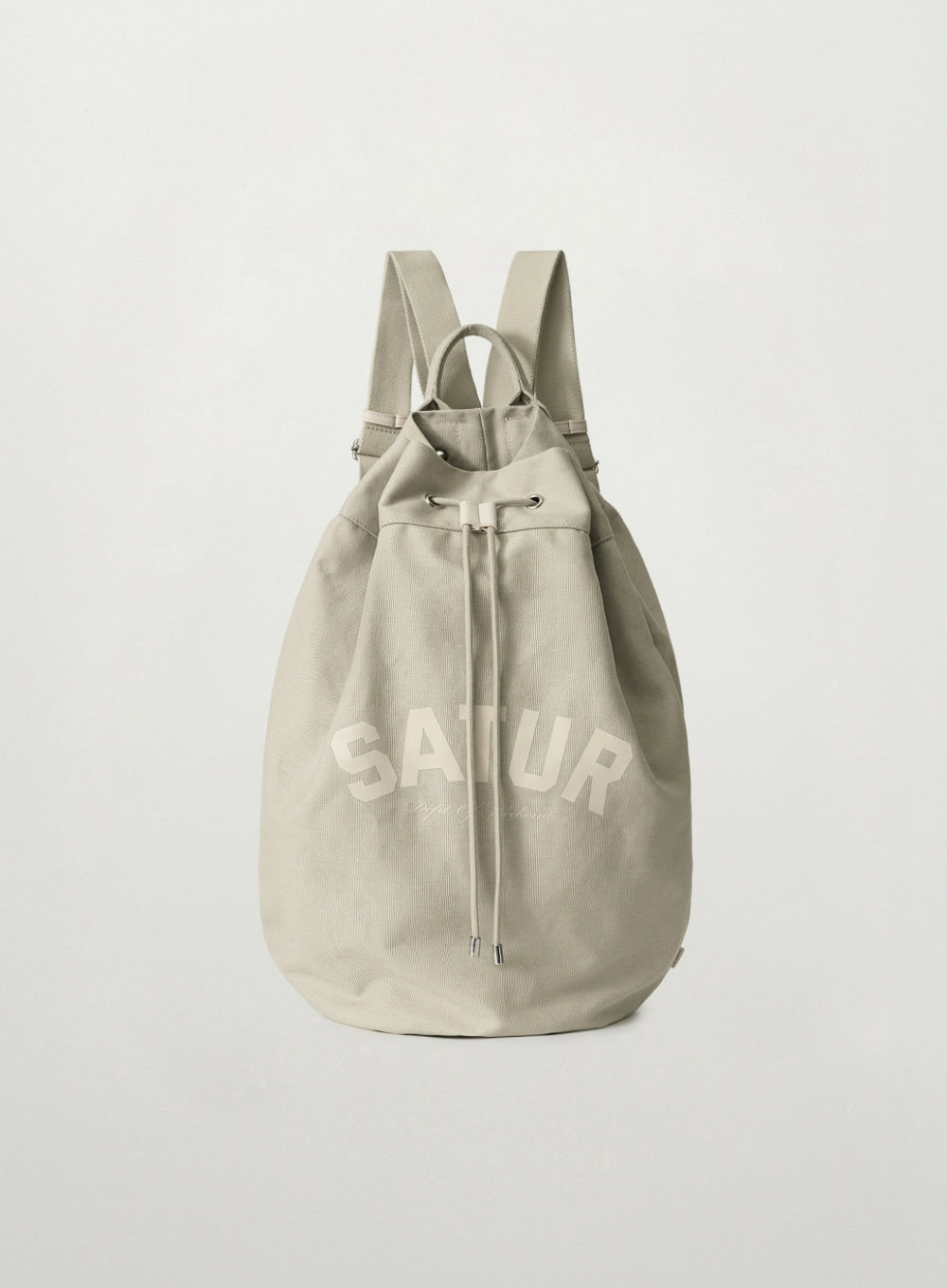 Satur Canvas Draw String Bag - Light Khaki
