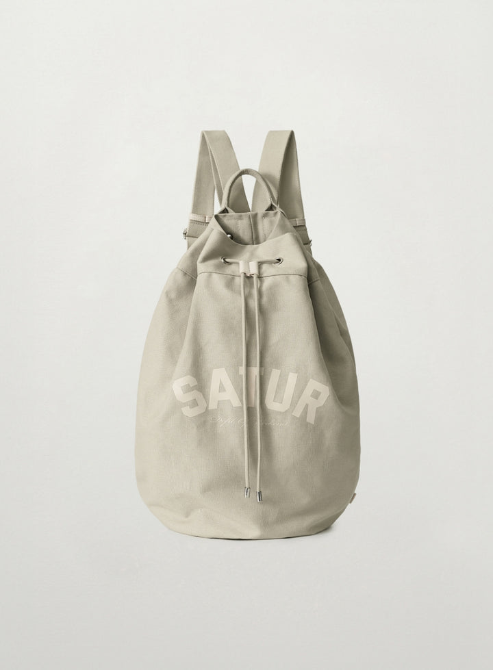 Satur Canvas Draw String Bag - Light Khaki