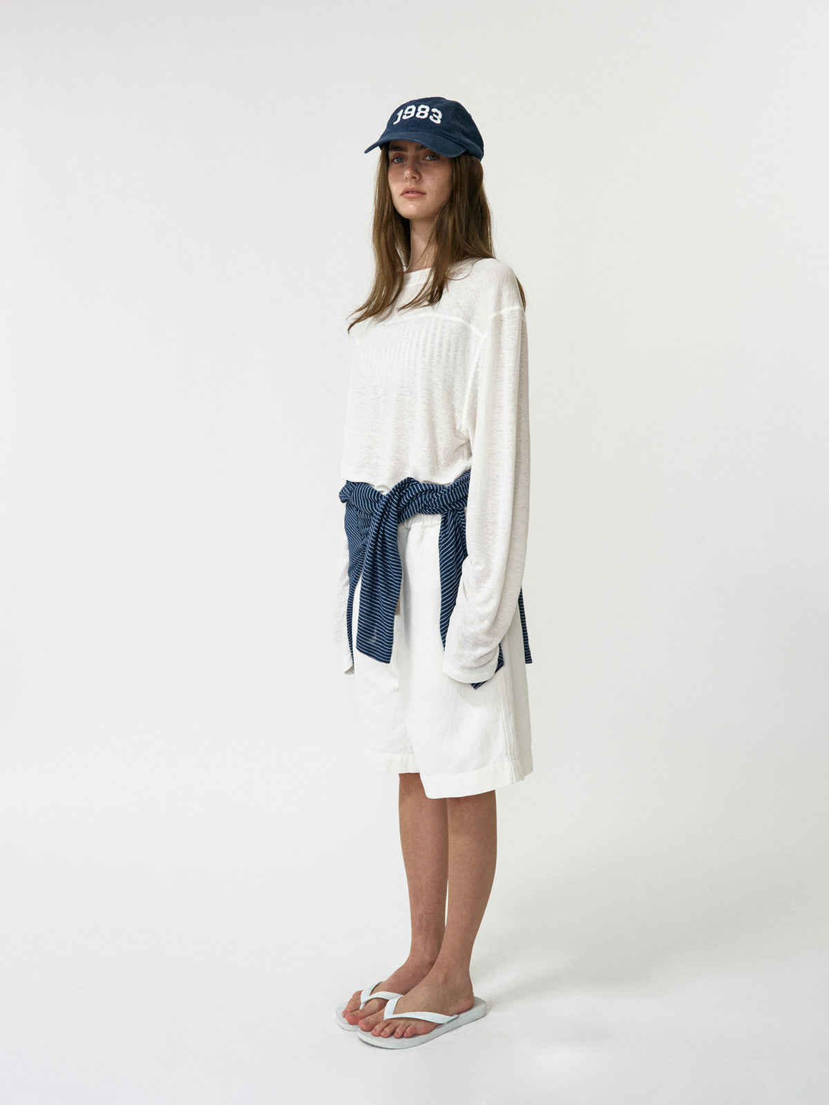 Nothing Written Pale linen banding pants (White)