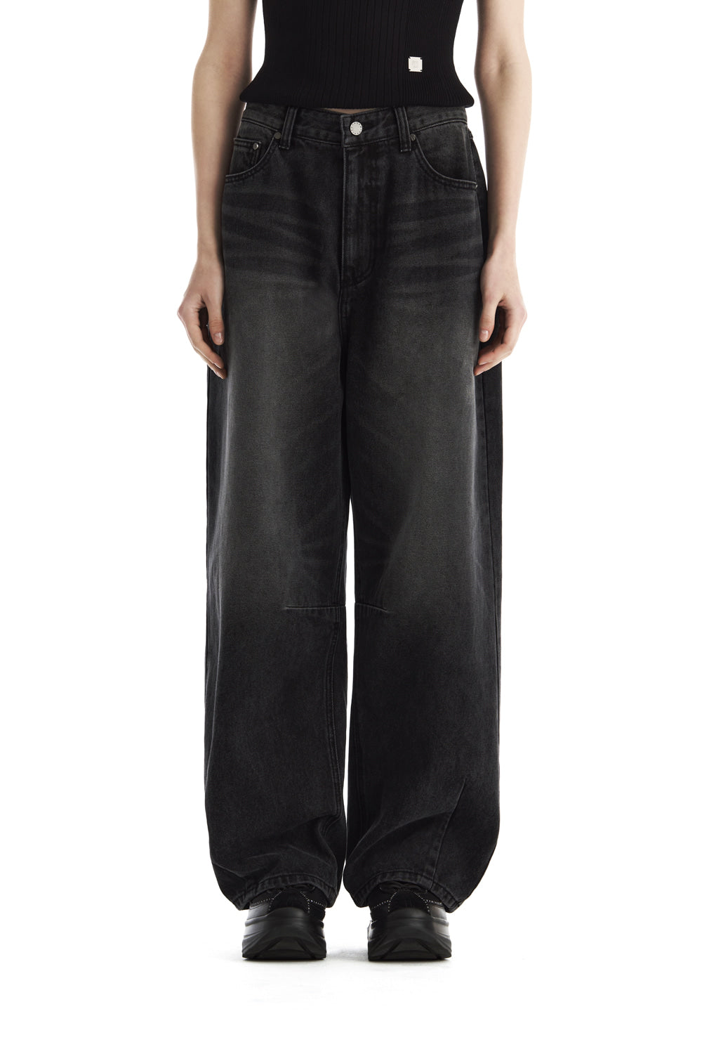 Treemingbird Dart Tapered Denim Pants Black