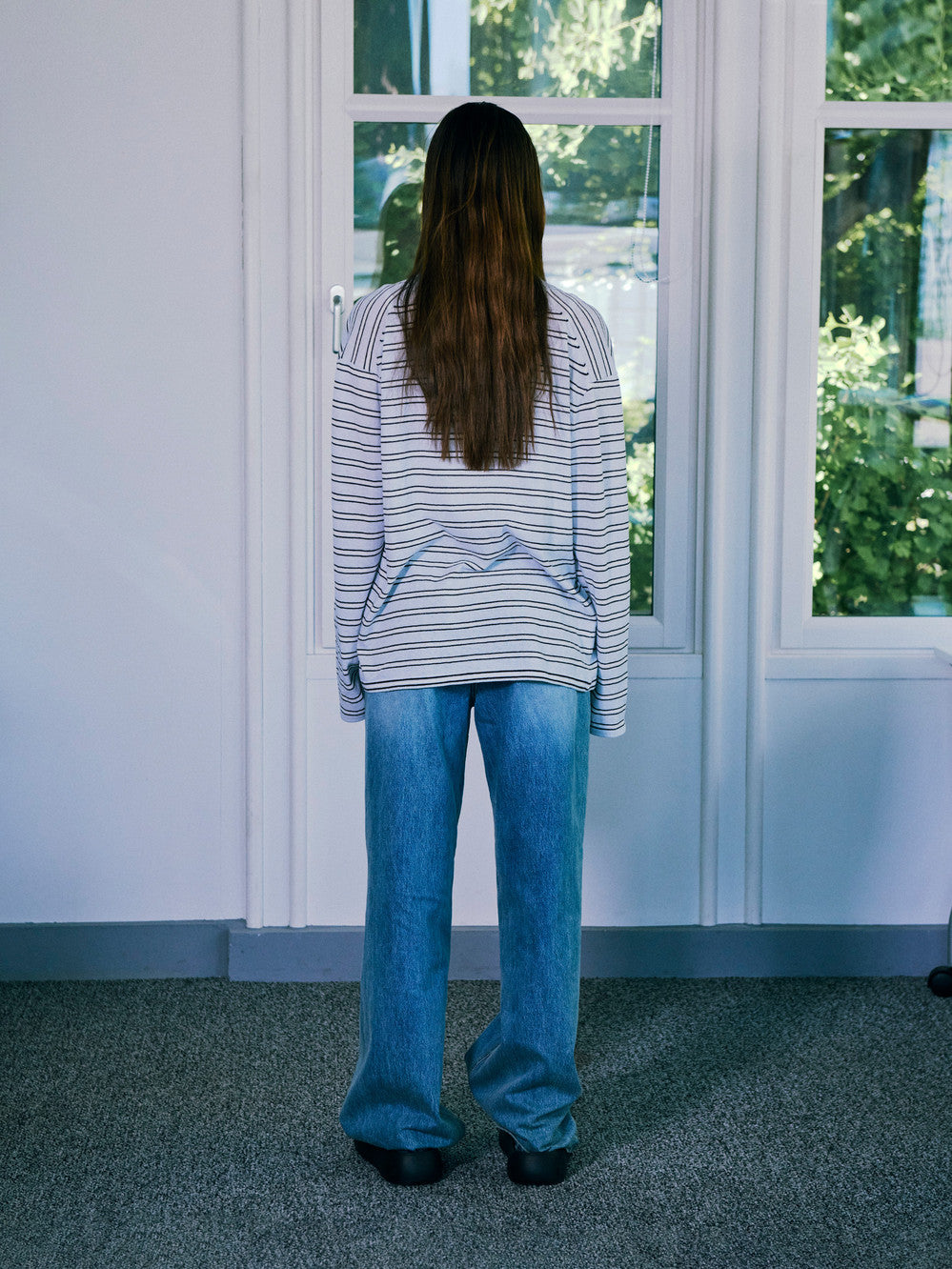 Low Classic Striped Zip-Up Cardigan Blue