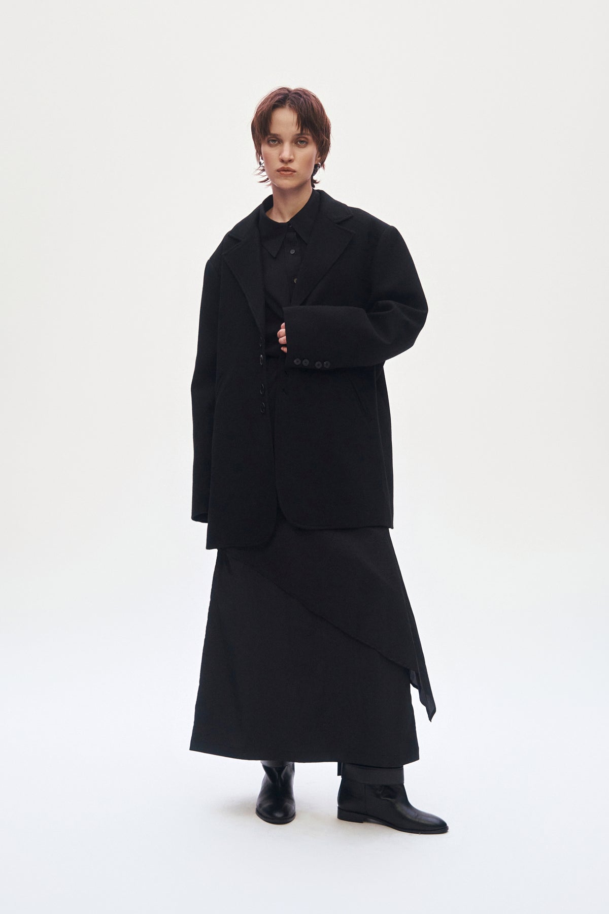 Treemingbird Over Fit Wool Jacket Black
