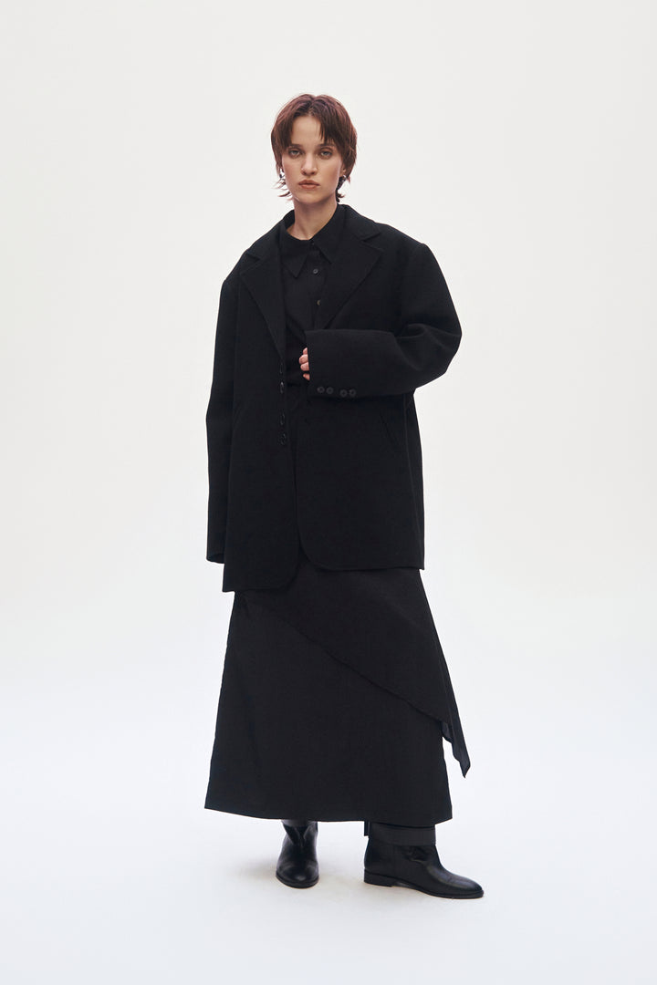 Treemingbird Over Fit Wool Jacket Black