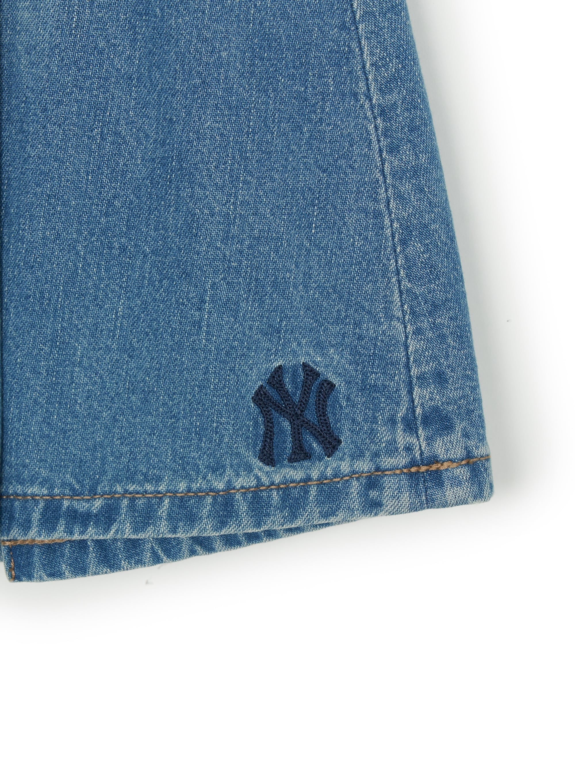 [mlb korea] Women's Varsity Vintage Denim Cargo Pleated Skirt