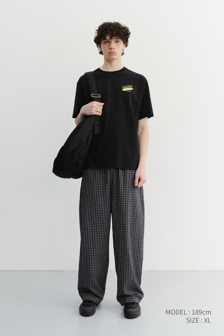 Dunst Unisex Checked Pajama Slacks Black Check