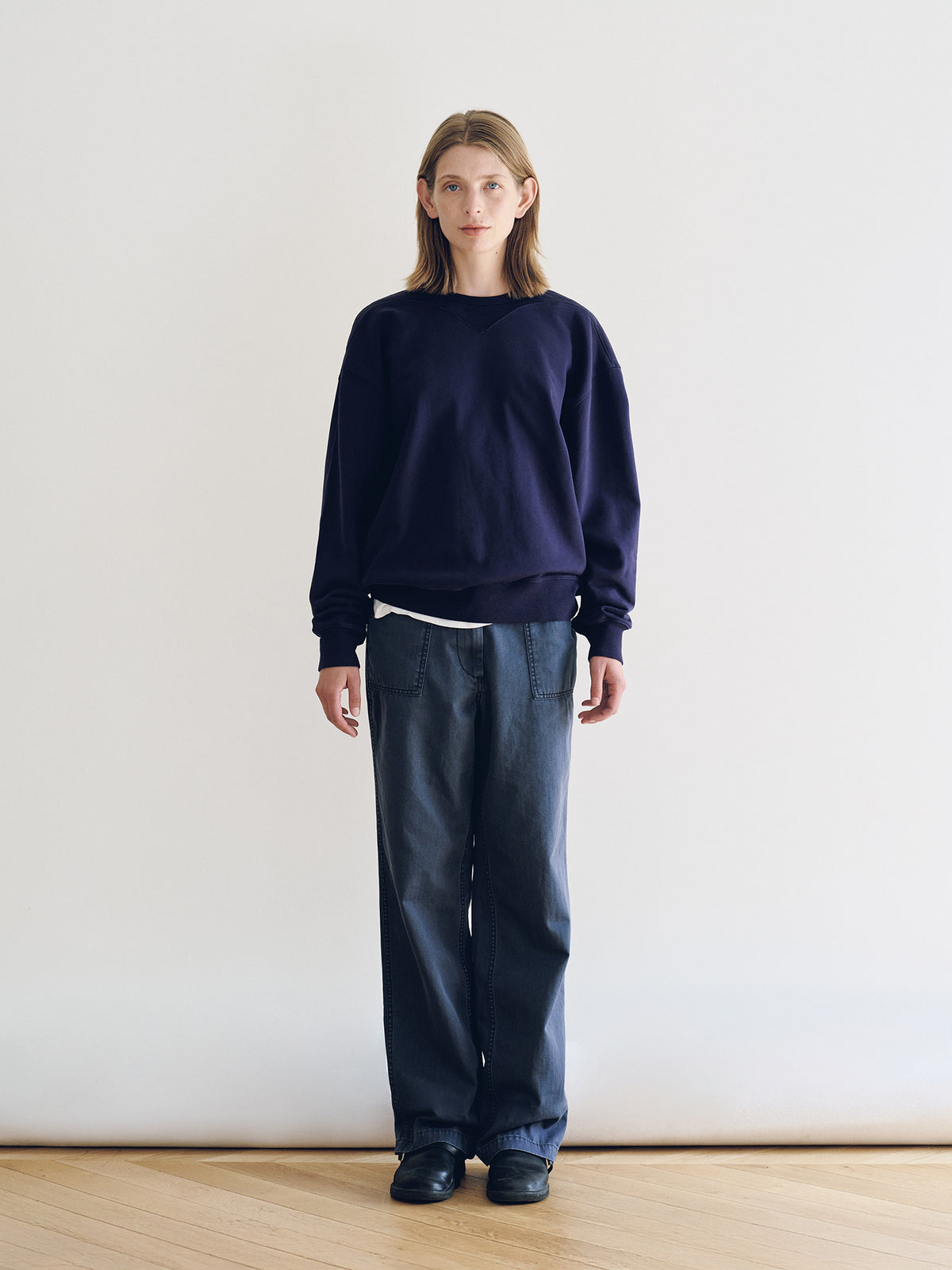 Nothing Written Heritage Panel Sweatshirt (Washed navy)