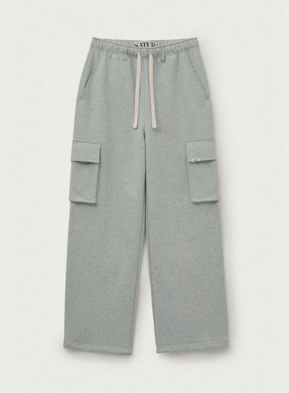 [satur] Cargo Wide Sweatpants - Melange Gray