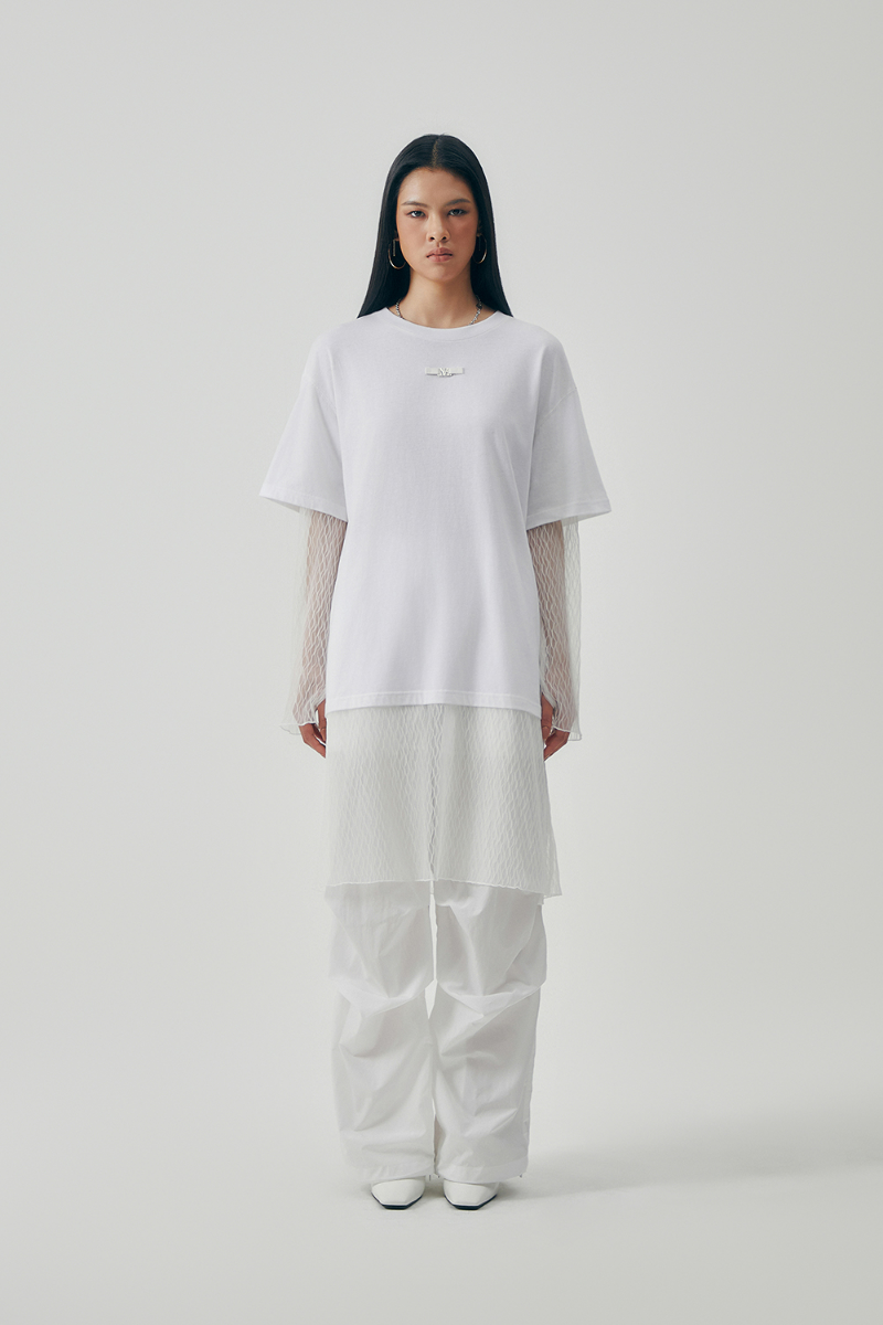 Treemingbird Layered Lace Long Sleeves White