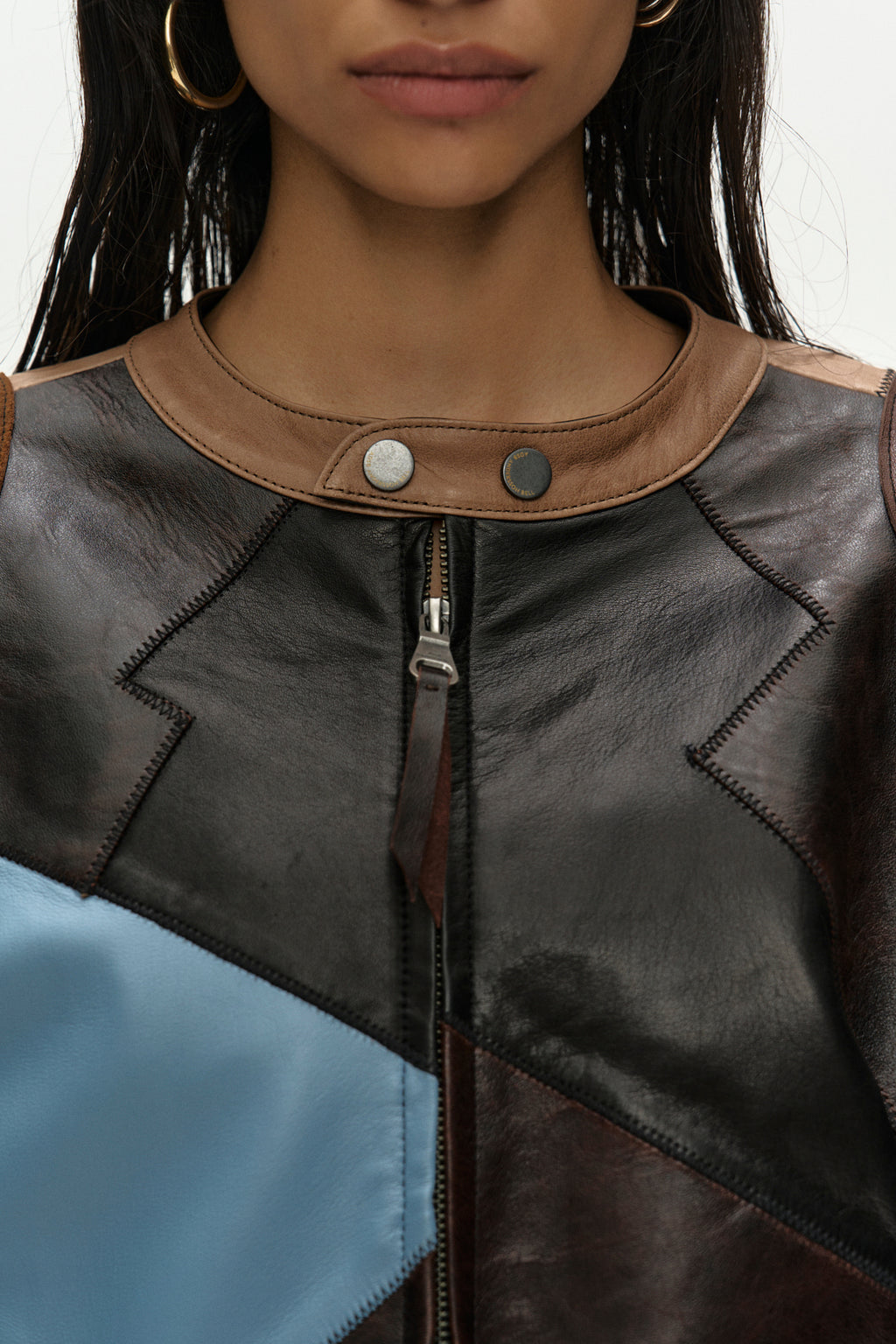 Andersson Bell Leather Patchwork Biker Jacket