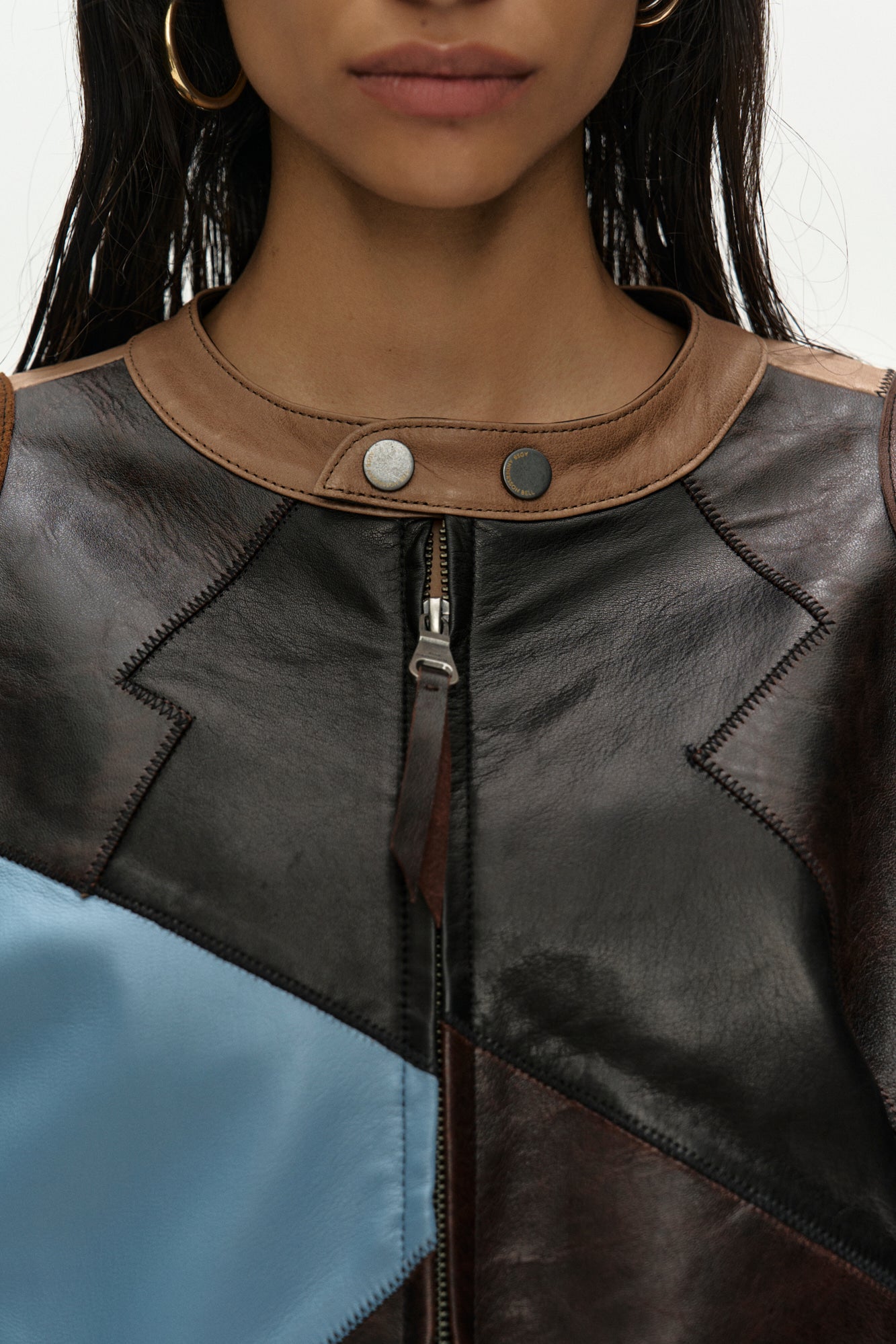 Andersson Bell Leather Patchwork Biker Jacket