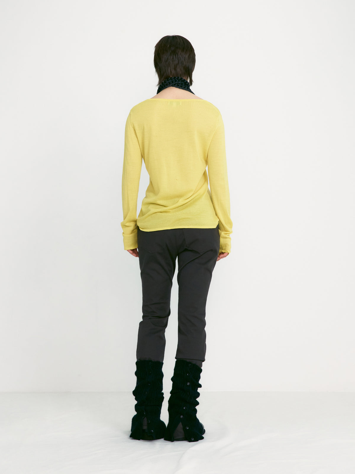 Low Classic U Neck Knitted Top Yellow