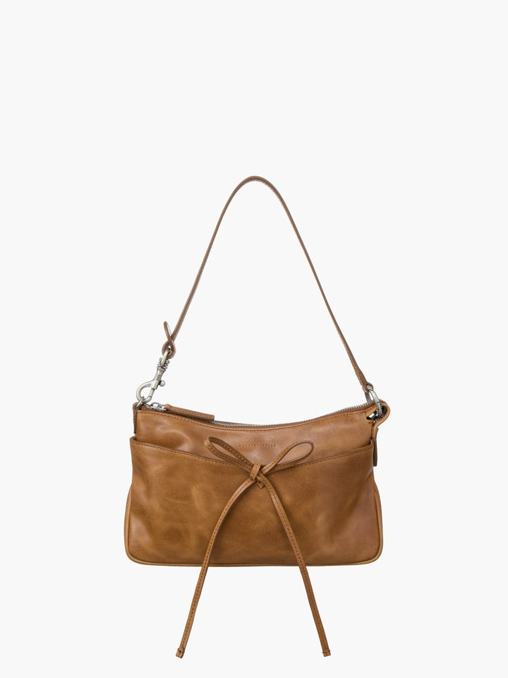 Margesherwood Ribbon Pochette saddle brown pull-up